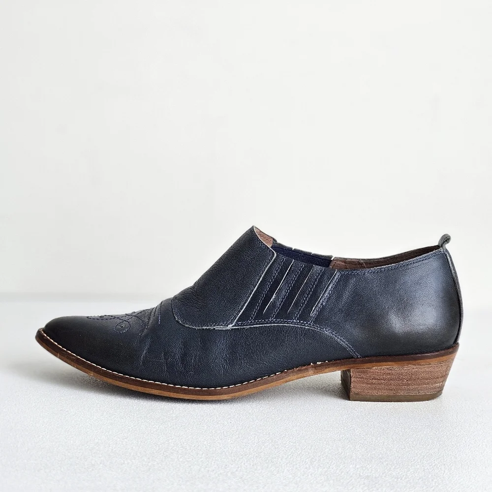 Anthropologie Sixty Seven Blue Leather Ankle Boots – Women’s EU 41 US 9.5 10